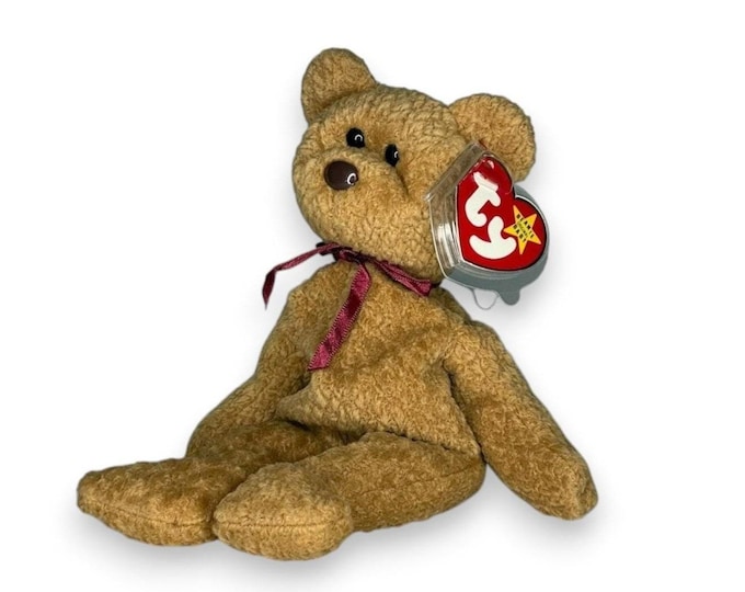 Curly the Bear | Cozy Curly Teddy | Mint Heart Tag TY Beanie Baby