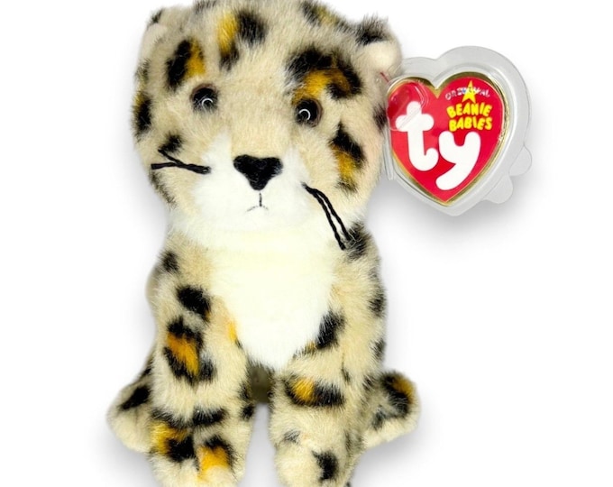 Spotter the Leopard | Spotted Safari Cat | Mint Heart Tag TY Beanie Baby