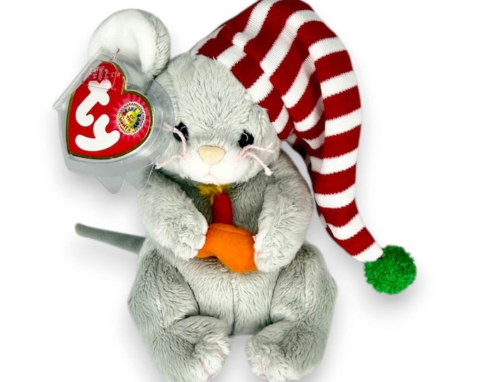 Flicker the Mouse | Christmas Candle Mouse | Mint Heart Tag TY Beanie Baby