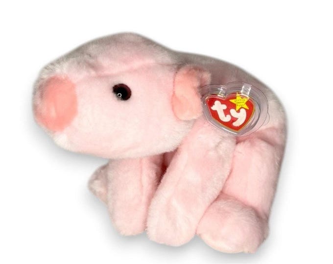 Squealer the Pig | Pastel Farm Sweetie | Mint Heart Tag TY Beanie Buddy