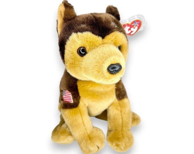Courage the Dog | Patriotic Protector | Mint Heart Tag TY Beanie Buddy
