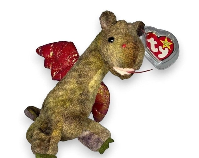 Scorch the Dragon | Mythical Fire Wings | Mint Heart Tag TY Beanie Baby