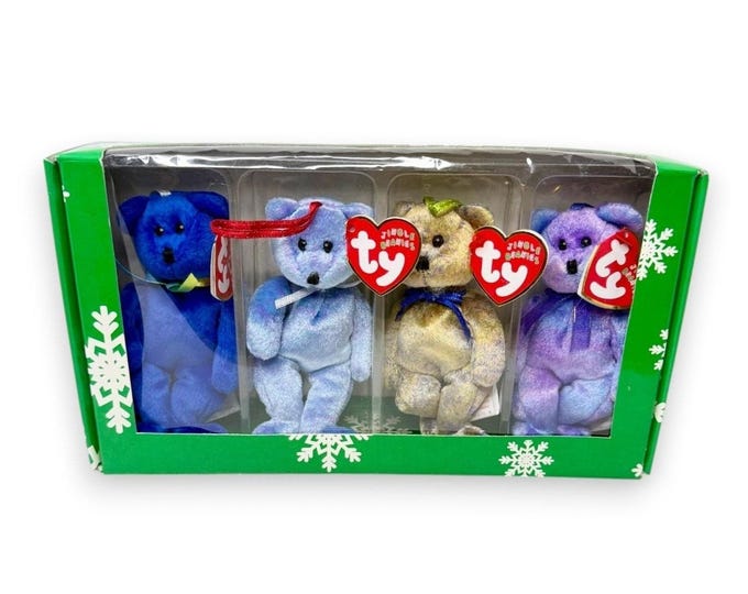 TY Holiday Jingles Gift Box | Festive Bear Quartet | Mint Heart Tags TY Jingles