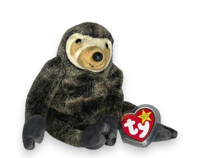 Slowpoke the Sloth | Laid-Back Jungle Buddy | Mint Heart Tag TY Beanie Baby