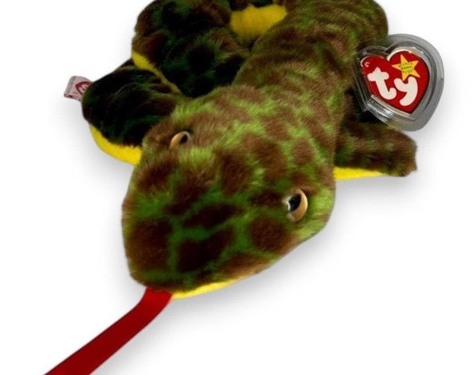 Slither the Snake | Camo Jungle Crawler | Mint Heart Tag TY Beanie Buddy