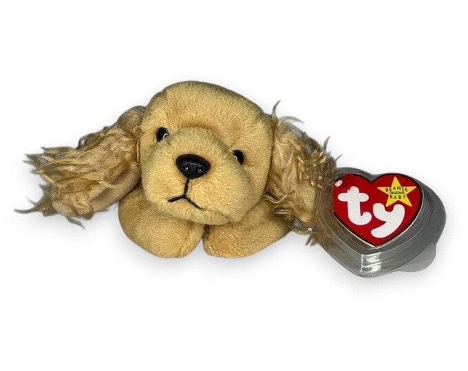 Spunky the Dog | Fuzzy Eared Puppy Pal | Mint Heart Tag TY Beanie Baby