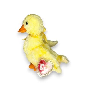 Duck-E the Duck | Fluffy Spring Duckling  | Mint Heart Tag TY Beanie Baby