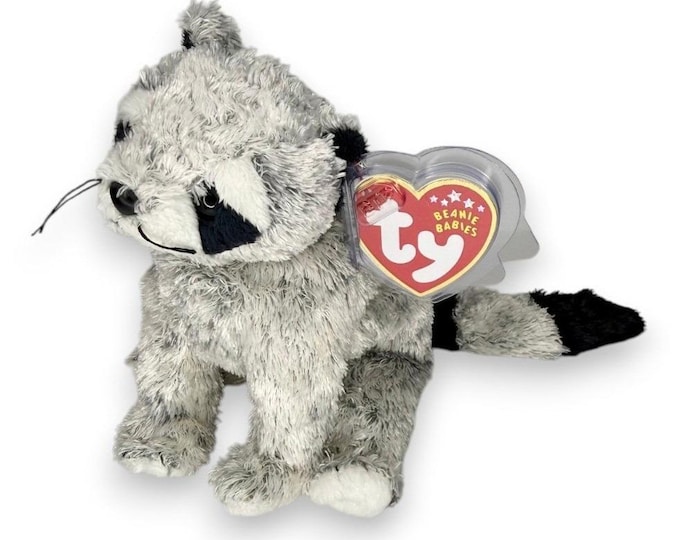 Bandito the Raccoon | Masked Woodland Rascal | Mint Heart Tag TY Beanie Baby