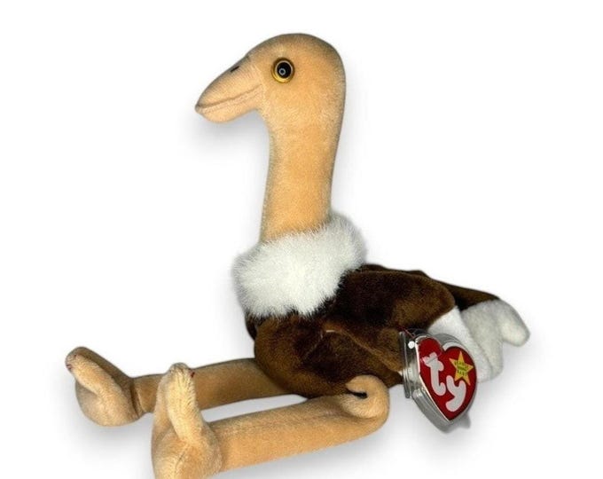 Stretch the Ostrich | Long-Legged Goofball  | Mint Heart Tag TY Beanie Baby