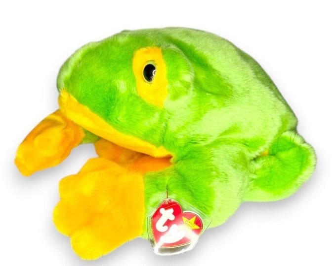 Smoochy the Frog | Pondside Pal | Mint Heart Tag TY Beanie Buddy