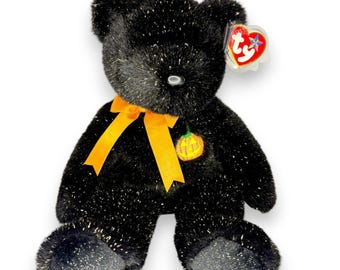 Haunt the Bear | Pumpkin Patch Bear | Mint Heart Tag TY Beanie Buddy
