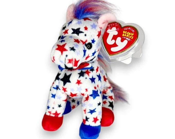 Lefty 2004 the Donkey | Star-Spangled Pal | Mint Heart Tag TY Beanie Baby