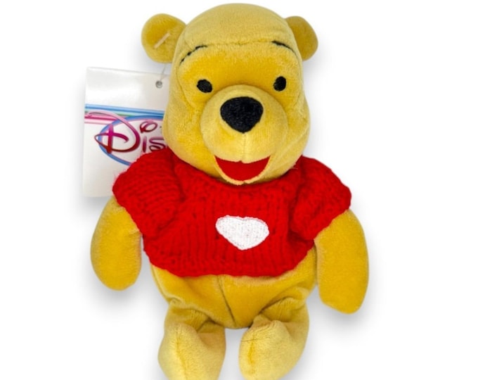Winnie the Pooh | Cozy Red Sweater | Vintage Disney Store Bean Bag
