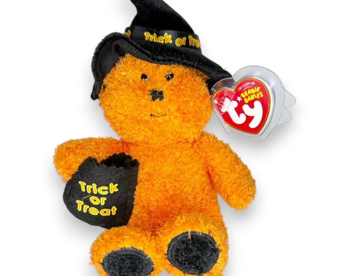 Witchy the Bear | Trick or Treat Cutie | Mint Heart Tag TY Beanie Baby
