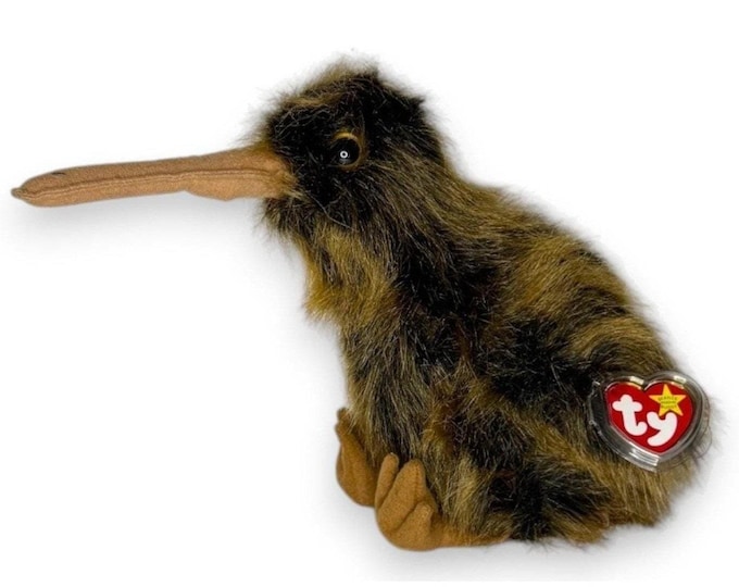 Beak the Kiwi Bird | Long-Beaked Wanderer | Mint Heart Tag TY Beanie Buddy
