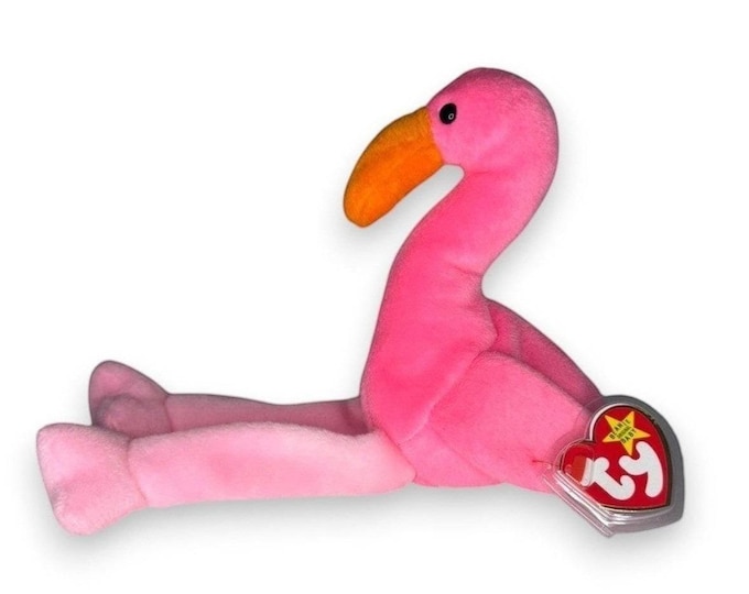 Pinky the Flamingo | Tropical Pink Beauty | Mint Heart Tag TY Beanie Baby