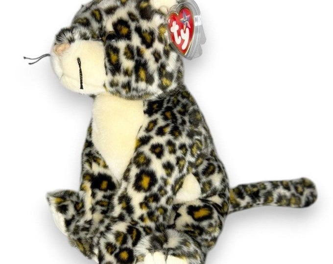 Sneaky the Leopard | Jungle Shadow Stalker | Mint Heart Tag TY Beanie Buddy
