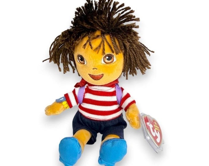 French Dora  | Paris Adventure | Mint Heart Tag TY Beanie Baby
