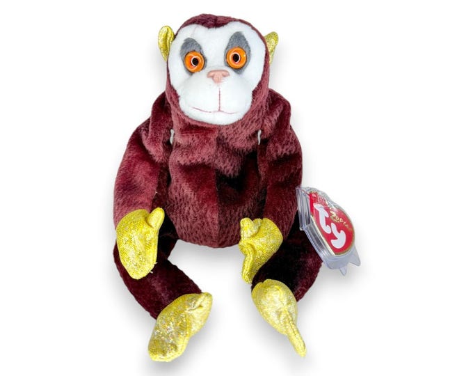 Monkey the Monkey | Golden Zodiac Mischief | Mint Heart Tag TY Beanie Baby