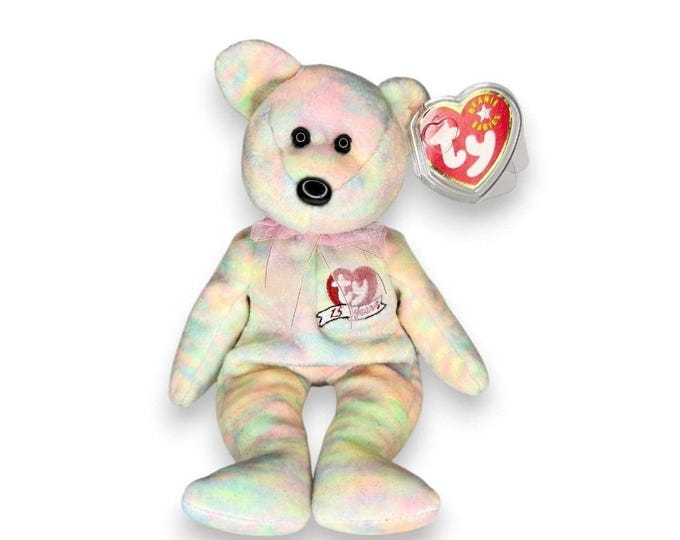 Celebrate the Bear | Pastel Anniversary Joy  | Mint Heart Tag TY Beanie Baby