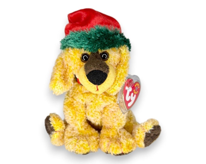 Jinglepup the Dog | Santa's Holiday Helper | Mint Heart Tag TY Beanie Baby