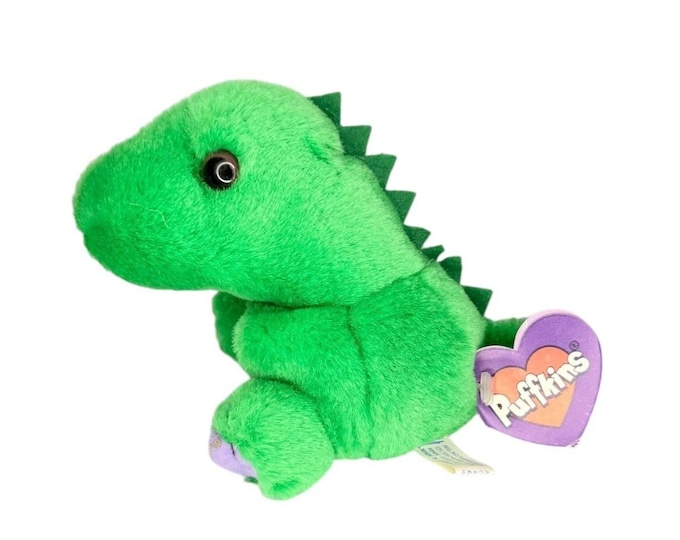 Pickles the Dinosaur | Bright Green Dino  | Puffkins Collectible Plush