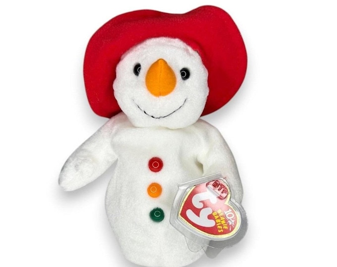 Chillin the Snowman | Frosty Holiday Friend  | Mint Heart Tag TY Beanie Baby
