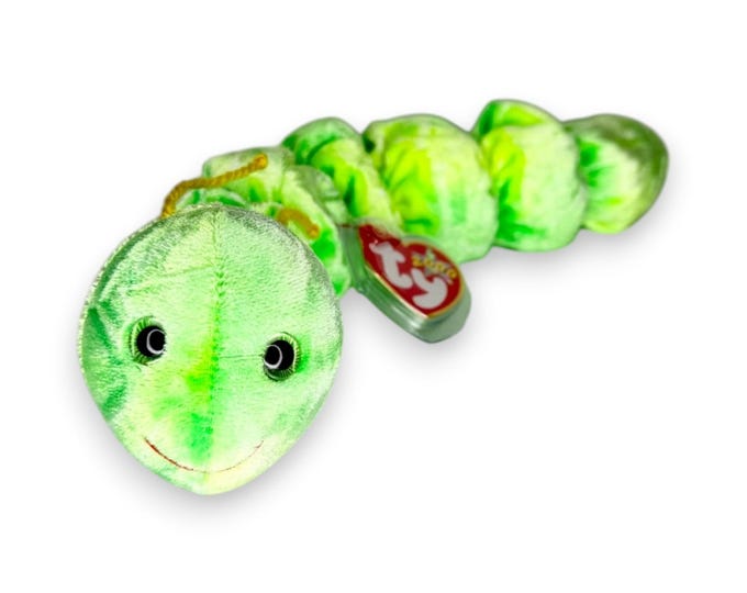 Squirmy the Worm | Wiggly Garden Friend | Mint Heart Tag TY Beanie Baby