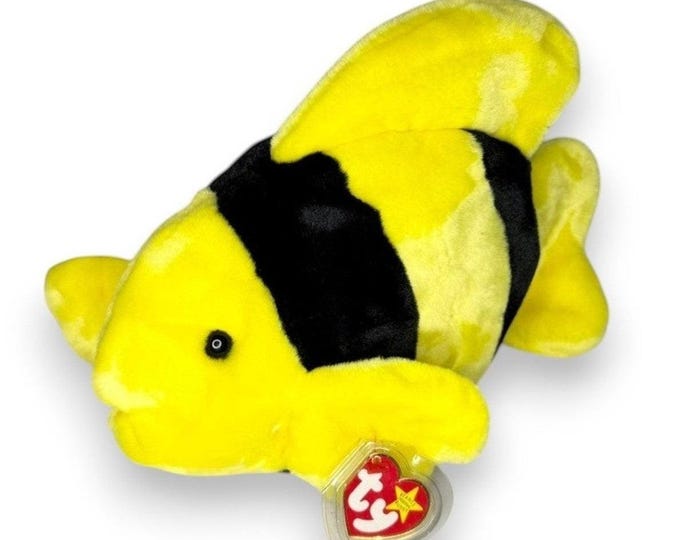 Bubbles the Fish | Tropical Sunshine Swimmer | Mint Heart Tag TY Beanie Buddy