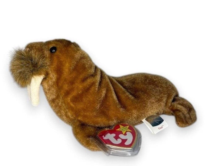 Paul the Walrus | Whiskered Ocean Pal  | Mint Heart Tag TY Beanie Baby