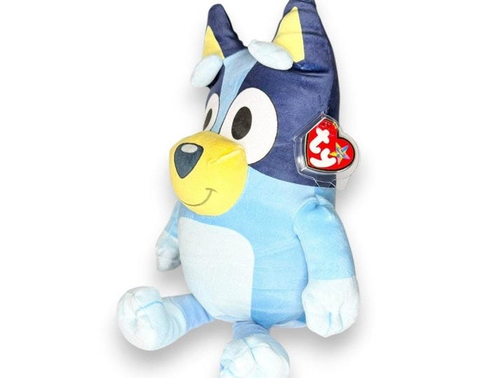 Bluey the Dog | Blue Heeler Adventurer | Mint Heart Tag TY Beanie Buddy