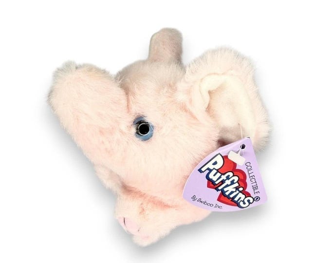 Petals the Elephant | Blushing Pink Sweetheart | Puffkins Collectible Plush