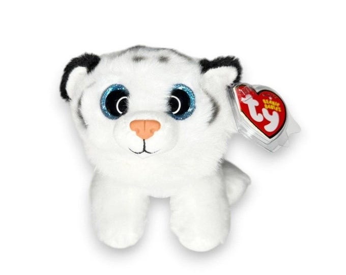 Tundra the White Tiger | Frosty Feline Friend  | Mint Heart Tag TY Beanie Baby