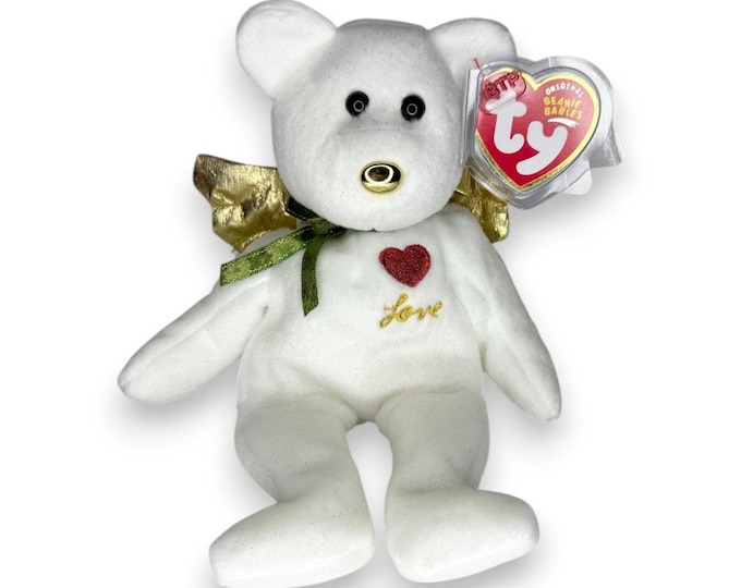 Gift the Bear | Love Holiday Angel | Mint Heart Tag TY Beanie Baby
