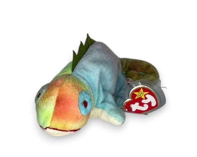 Iggy the Iguana | Colorful Tree Climber  | Mint Heart Tag TY Beanie Baby