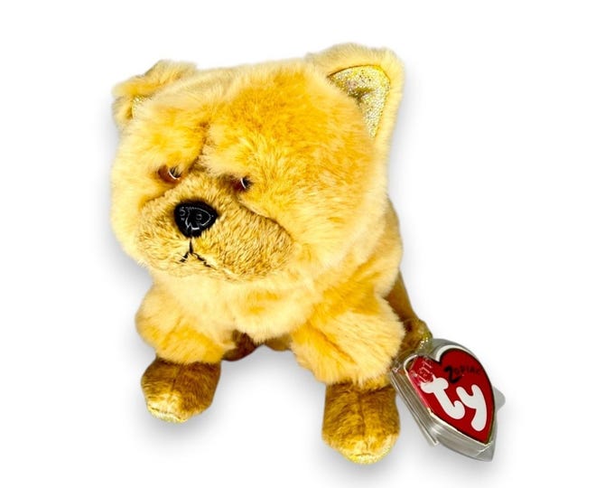 Dog the Dog | Golden Zodiac Pup | Mint Heart Tag TY Beanie Baby