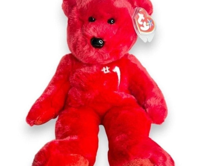 Number 1 Bear Buddy | Champion Spirit | Mint Heart Tag TY Beanie Buddy