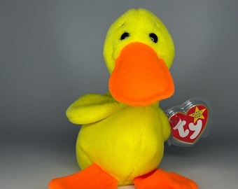 Quackers the Duck TY Beanie Baby | Mint Condition Heart & Tush Tag