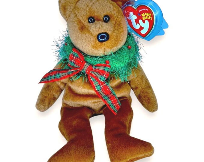Hollydays the Bear | Christmas Wreath Bear | Mint Heart Tag TY Beanie Baby