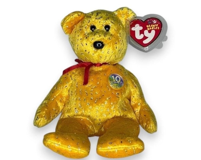 Decade the Bear  | 10th Anniversary | Mint Heart Tag TY Beanie Baby