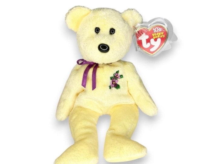 Mother the Bear | Violet Bouquet Beauty | Mint Heart Tag TY Beanie Baby