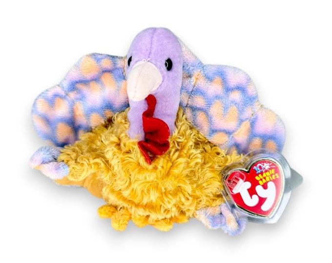 Tommy the Turkey | Pastel Thanksgiving Friend | Mint Heart Tag TY Beanie Baby