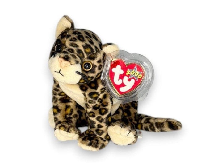 Sneaky the Leopard | Spotted Safari Scout | Mint Heart Tag TY Beanie Baby