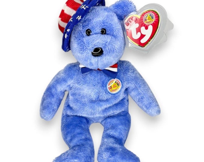 Founders the Bear | Stars & Stripes Patriot | Mint Heart Tag TY Beanie Baby