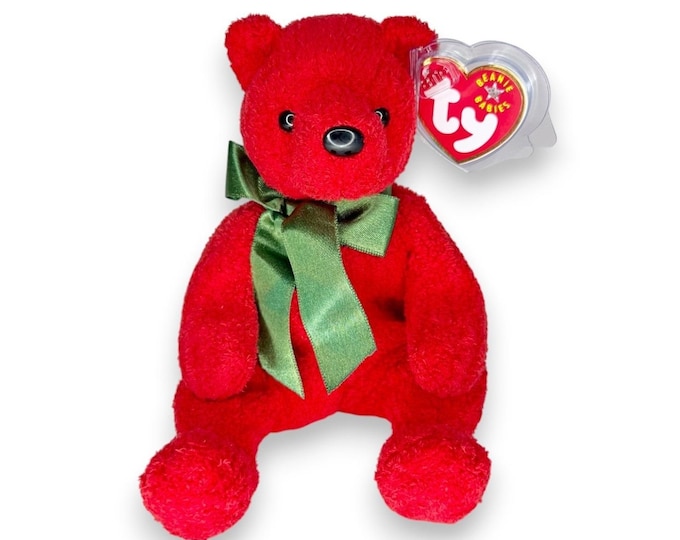 Mistletoe the Bear | Classic Christmas Bear | Mint Heart Tag TY Beanie Baby