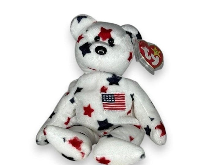 Glory the Bear | Stars & Stripes Spirit | Mint Heart Tag TY Beanie Baby