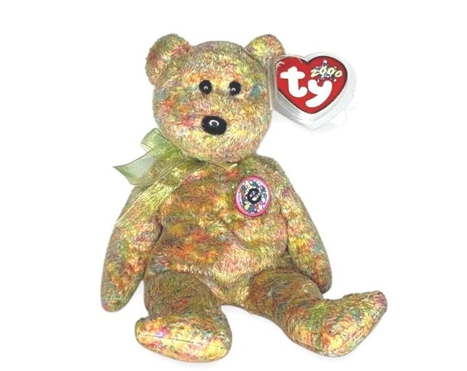 Speckles the Bear | Confetti Cutie | Mint Heart Tag TY Beanie Baby
