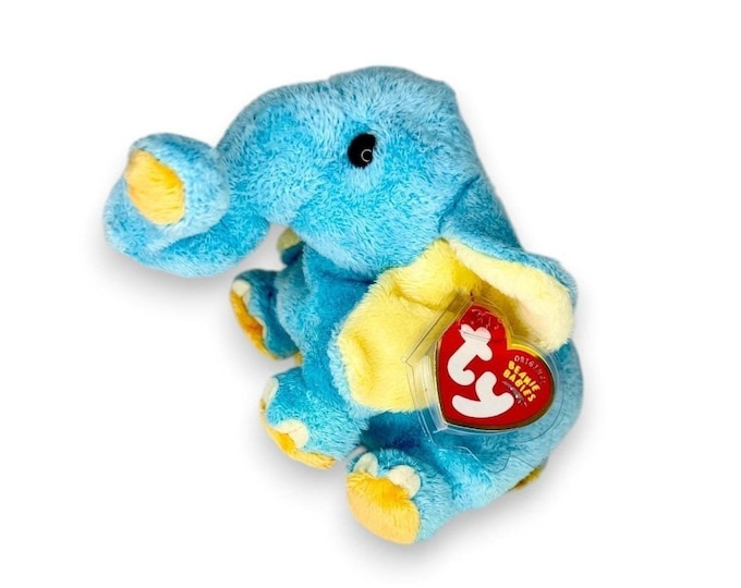 Jimbo the Elephant  | Gentle Trunk Pal | Mint Heart Tag TY Beanie Baby