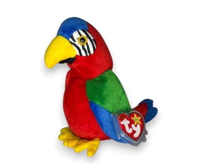 Jabber the Parrot | Tropical Chatterbox  | Mint Heart Tag TY Beanie Baby
