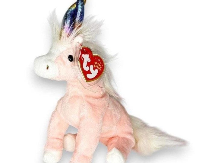 Charmer the Unicorn | Pastel Rainbow Dreamer | Mint Heart Tag TY Beanie Baby